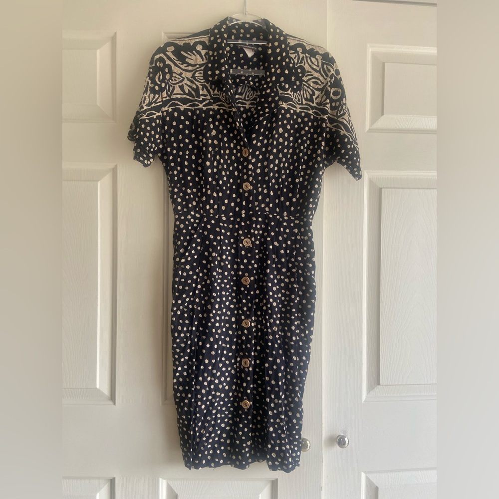 Elegant Black and White Polka Dot Dress
